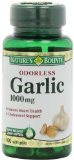 Natures Bounty Odorless Garlic 1000mg 100 Softgels Pack of 3