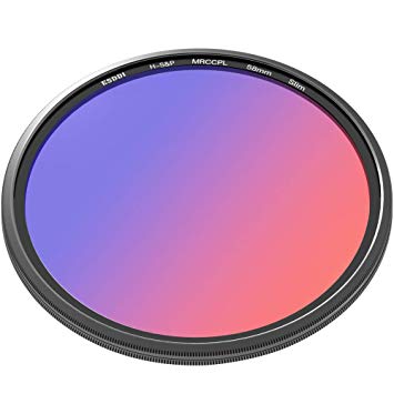 ESDDI 58mm Polarizing Filter, Circular Polarizer Lens Filter, Ultra-Thin CPL Filter with Multi-Resistant Coating, Schott B270 Optical Glass and Aluminum Ring