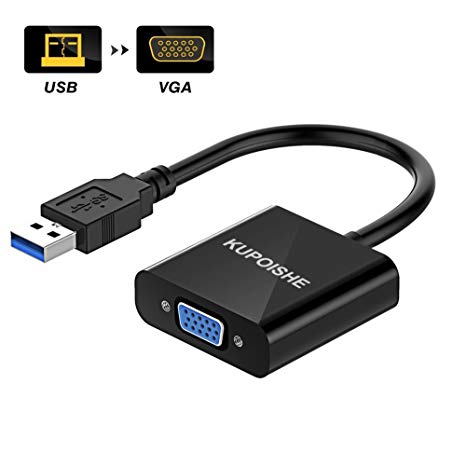 USB to VGA Adapter, USB 3.0/2.0 to VGA Adapter Multi-display Video Converter- PC Laptop Windows 7/8/8.1/10,Desktop, Laptop, PC, Monitor, Projector, HDTV, Chromebook. No Need CD Driver.