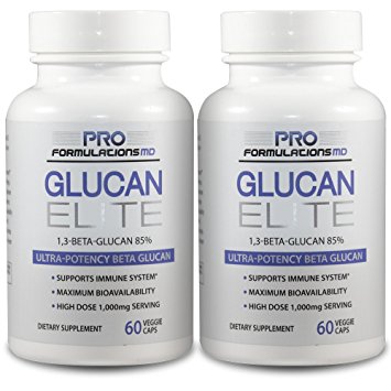 Glucan Elite – 85% Beta 1,3D Glucan 500mg - 60 vcaps | 85% Minimum Active 1,3 Linkage Ultra-Potency Beta Glucan – Highest Bioavailability with BGF-Immune
