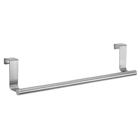 InterDesign Forma Over-the-Cabinet Kitchen Dish Towel Bar Holder - 14", Brushed Stainless Steel