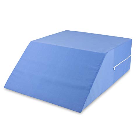 DMI Ortho Bed Wedge Supportive Foam Leg Rest Cushion Pillow for Elevating Legs, Improving Circulation and Reducing Back Pain, Blue