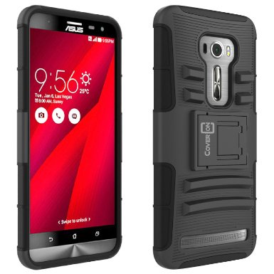 Asus Zenfone 2 Laser Case CoverON Explorer Series Holster Hybrid Armor Belt Clip Hard Phone Cover For Asus Zenfone 2 Laser 55 ZE551KL  ZE550KL Holster Case - Black