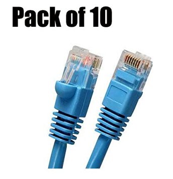 iMBAPrice 10' Cat5e Network Ethernet Patch Cable, 10 Pack, Blue (IMBA-CAT5-10BL-10PK)