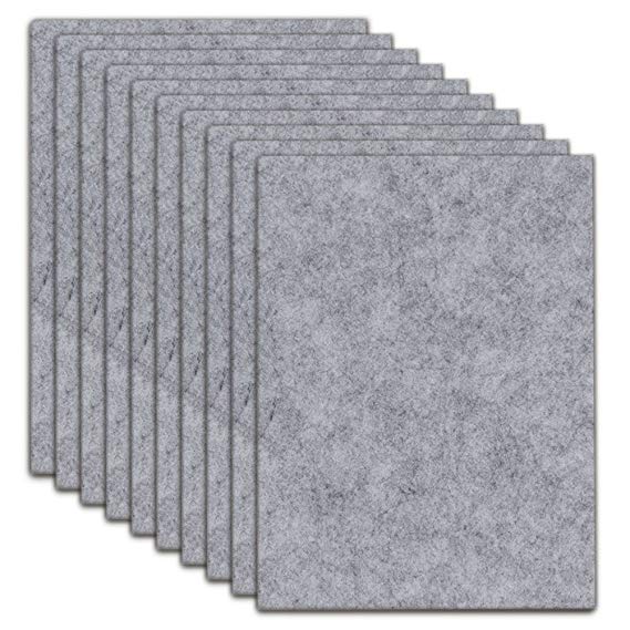 Furniture Pads Grey 10 Pack - 20cm x 15cm x 5mm Thick Self-Stick Heavy Duty DIY Felt Floor Protector Pads for Furniture with 3M Tapes Hardwood Floors Protectors Cut into Any Shape