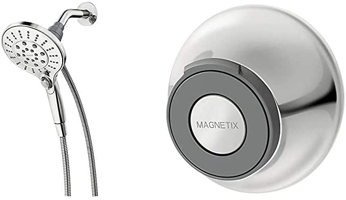 Moen 26112 Engage Magnetix Six-Function 5.5-Inch Handheld Showerhead with 186117 Magnetix Remote Dock, Chrome