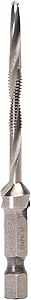 Greenlee DTAP8-32 Combination Drill/Tap Countersink Drill Bit for up to 10-Gauge Metal, Combination Drill, Tap, and Deburr Bit with Quick Change Hex, 8-32 NC