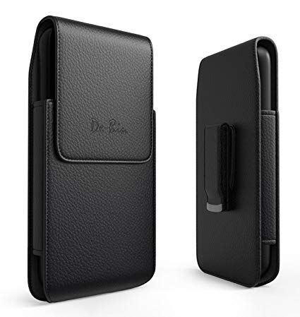 Debin Galaxy S9 Plus S10 Plus Holster - Leather Cell Phone Belt Holster Case with Belt Clip Pouch Holder for Samsung Galaxy S9  Plus / S10  Plus - Fits Phone w/Case On - Swivel Belt Clip