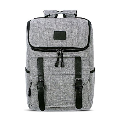 Unisex Professional Slim Business Backpacks Laptop, Feskin Fashion Lightweight Casual Tablet Backpack Daypacks Shoulder Bags for School Students Laptop Macbook Computer - Grey