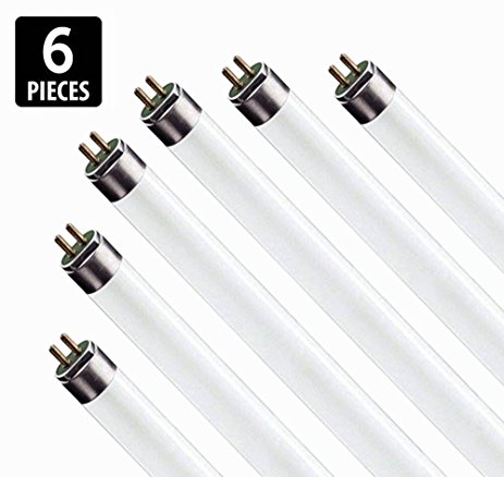 (6 Pack) F17T8/865 17W 24 Inch T8 Fluorescent Tube Light Bulb, 6500K Daylight White, Medium Bi-Pin (G13) Base, 17 Watt T8 Light Bulbs