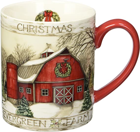 Lang Evergreen Farm 14 oz. Mug by Susan Winget (10995021098), 1 Count (Pack of 1), Multicolored