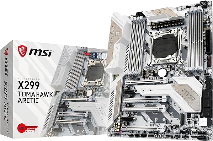 MSI Arsenal Gaming Intel X299 LGA 2066 DDR4 USB 3.1 SLI ATX Motherboard (X299 Tomahawk Arctic)