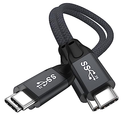 UseBean Cavo USB C a USB C Corto 0,2M (2 Pezzi), USB 3.2 Gen 2X2 20Gbps Trasferimento Dati USB Tipo C PD 100W Ricarica Rapida,Cavi per Monitor Video 4K per Thunderbolt 3/4,iPad Pro/Air/Mini,Steam Deck