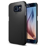 Galaxy S6 Case Spigen Thin Fit Exact-Fit Smooth Black Premium Matte Finish Hard Case for Galaxy S6 2015 - Smooth Black SGP11308