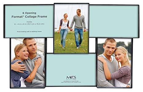 MCS 4x6 Inch Format Frame Collage, 6 Openings, Black (47677)