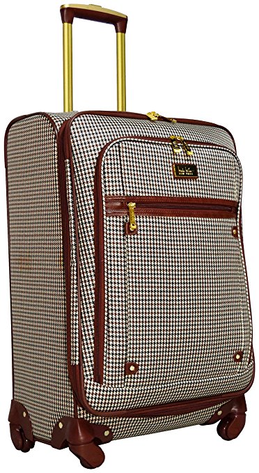 Nicole Miller New York Taylor 24" Expandable Spinner Suitcase (Brown Plaid)