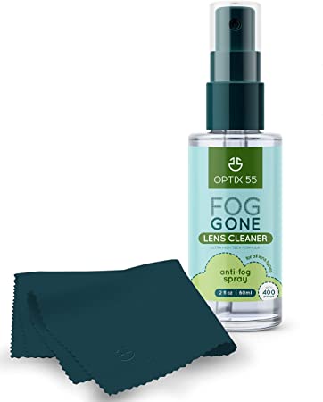 Lens Cleaner Anti Fog Spray for Glasses(2oz)   Microfiber Cloth |Glasses Cleaner & Defogger for Eyeglasses, Swim Goggles, Ski Masks, Screens- Safe for AR Coated & All Lenses | Streak-Free