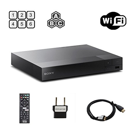 Sony BDP-S3500 Multi Region Blu-ray DVD Region Free player 110-240 volts, Dynastar HDMI Cable & Dynastar Plug Adapter Package Wifi / Smart / Region Free