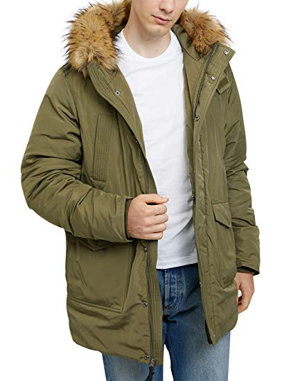 SPECIALMAGIC Down Jacket Mens Parka Winter Windbreaker Waterproof Down Coat Puffer Thickened with Fur Hood Pockets