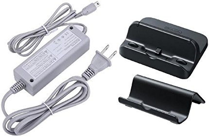 AWchip Power AC Charger Adapter for Nintendo Wii U GamePad With Black Cradle & Stand Set Gamepad Charger