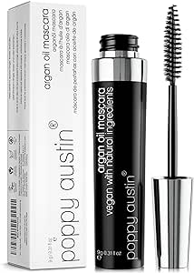 Poppy Austin - Vegan Mascara Black Volume And Length Waterproof - Gentle, Hypoallergenic Volumising Mascara, Organic & Cruelty Free All Natural Organic Mascara For Sensitive Eyes (9 Gram)