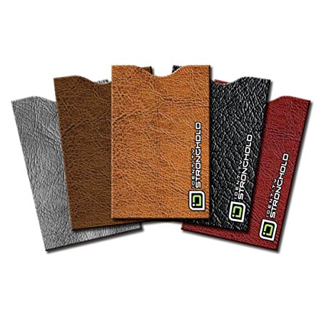 Identity Stronghold Designer Sleeves, Leather Look Collection, Pack of 5 (IDSHLEATHERLOOK5PK)