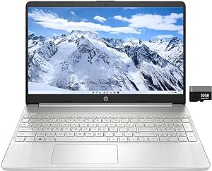 HP 15 Laptop, 15.6" Full HD 1920x1080 IPS Laptop, Intel Core i5-1135G7, 16GB RAM, 1TB PCIe NVMe SSD, Windows 11 Home, Silver, Alpacatec 32GB Card