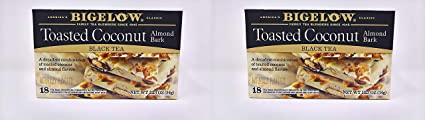 Bigelow Toasted Coconut Almond Bark 36 Tea Bags (2 boxes of 18) Pack of 2