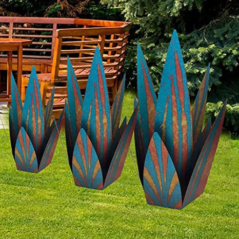 Tequila Rustic Sculpture Garden Yard Decor,Metal Art Tequila Rustic Sculpture Lawn Ornaments … (Navy Blue)