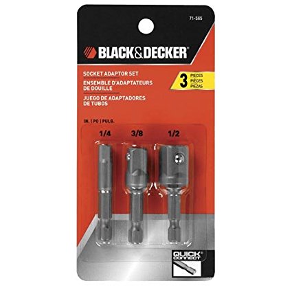 Black & Decker 71-565 Socket Adaptor Set, 3-Piece