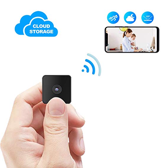 Kaisio Mini Spy Camera WiFi with Night Vision,Wireless Portable Hidden Nanny Camera with Motion Detection for Home/Office Wireless Security IP Camera Support Cloud Storage(2019 New Version)