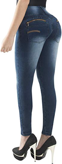 Fiorella Shapewear Butt Lifter Women Jeans High Rise Waist Push Up Levanta Cola Pantalones Colombianos 504DB
