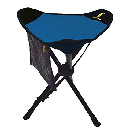 GEERTOP Large Folding Tripod Stool Slacker Chair With Mesh Pocket For Fishing & Camping & Hiking