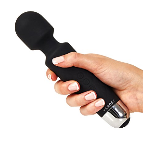 Alessandro Yarosi Cordless Waterproof Therapeutic Wand Massager | 8 Powerful Speeds & 20 Pulsating Patterns | For Muscle Aches & Sports Recovery | Rechargeable | Wireless & Travel Friendly - Black