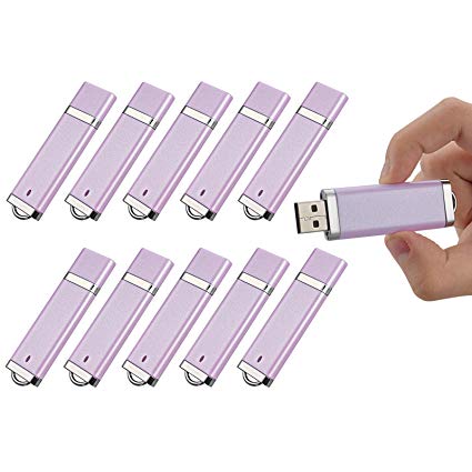 TOPSELL 10PCS 4GB USB 2.0 Flash Drive -Bulk Pack-Memory Storage Thumb Stick Light Purple