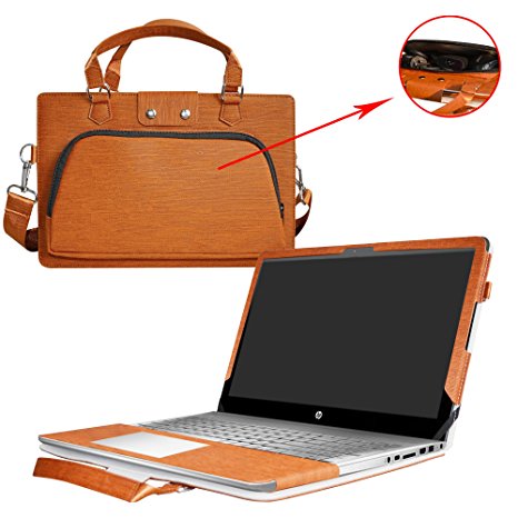 ENVY 17 Case,2 in 1 Accurately Designed Protective PU Leather Cover   Portable Carrying Bag For 17.3" HP ENVY 17 17-ae000 17-u000 M7-U000 Series Laptop(Not fit 17-r000 17-x000 17-n000 17-k000),Brown