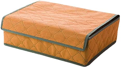 24 Cells Non Woven Charcoal Bamboo Fibre Collapsible Storage Box Underwear Socks Bra Ties Drawer Closet Home Organizer Case (orange)