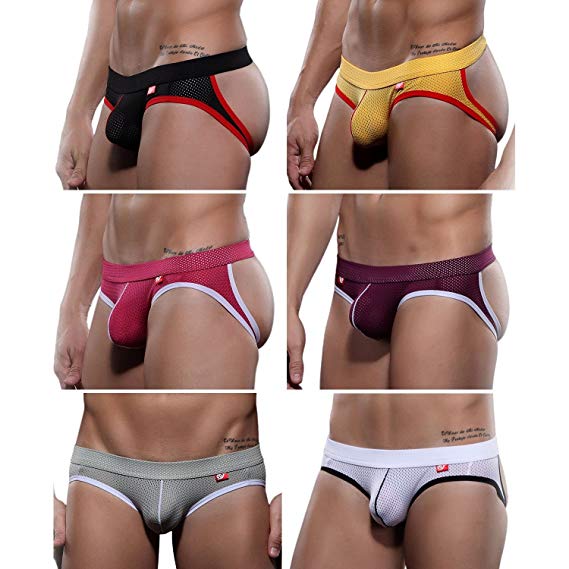 Arjen Kroos Men's Jockstrap Underwear Mens Sexy Bulge Mesh G-String Athletic Supporter Elastic Waistband Thong