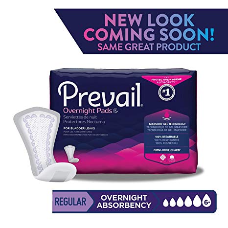 Prevail Overnight Absorbency Incontinence Bladder Control Pads, 30 Count