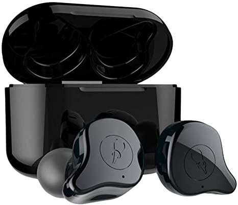 okcsc Sabbat E12 Ultra Wireless Earphones,Bluetooth 5.0 True Wireless Earbuds VC8.0 Noise Canceling TWS Bluetooth Headphones,Full Deep Bass Sound with 750mAh Qi Wireless Charging Case(Black)