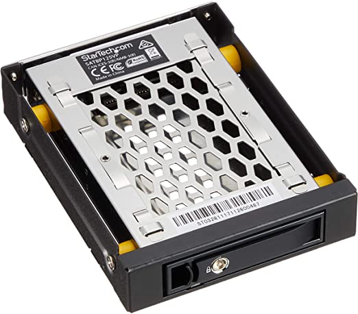 StarTech.com 2.5 SATA Drive Hot Swap Bay - for 3.5” Front Bay - Anti-Vibration - Front Mount Design - Hard Drive Caddy - Hard Drive Rack (SATBP125VP)