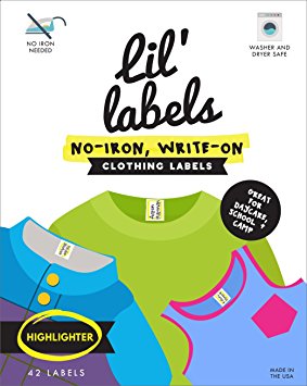 Clothing Labels - No-Iron, Washer Safe ("Highlighter", Set of 1)