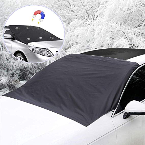 XingMart Car Windshield Snow Cover for Winter Snow Removal, Magnetic car Windshield Snow Ice Cover Fit Any Car, Large Over 81" x 45.6"