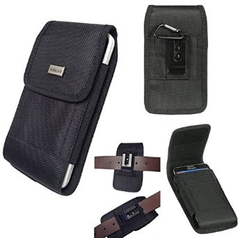 XL Large Pouch 6.60 '' x 3.75 '' x 0.80 '' Rugged Canvas Pouch Velcro Case with Duty Metal Clip Holster   AIS cell Microfiber Cleaning Cloth For Samsung Galaxy S7 , S6 , S5 , S4 , S3 (fits the Phone   otterbox / commuter / defender / LifeProof / LifeBox / Juice Pack / hybrid protective case on) (By All_instore)