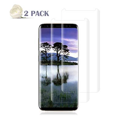 [2 Pack] Galaxy S8 Screen Protector [9H Hardness][Anti-Scratch][Anti-Bubble][3D Curved] [High Definition] [Ultra Clear] Tempered Live2Pedal Compatible Samsung Galaxy S8