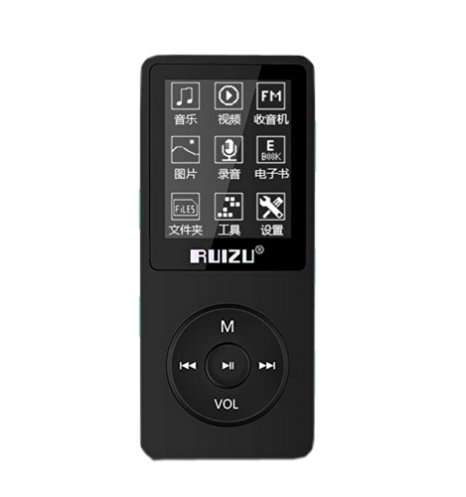 RUIZU X02 4GB LCD Screen Sport MP3 Player with FM Radio BLACK with English Manual