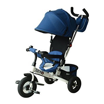 Qaba 2-in-1 Lightweight Convertible Tricycle Baby Stroller - Blue