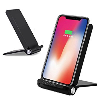 Fast Wireless Charging Stand 3 Coil Foldable Phone Qi Charger Station for iPhone X iPhone 8 Plus Galaxy NOTE8 S8 Plus S7 S6 Edge HTC 8X Google Nexus Nokia and more Qi-Enabled devices