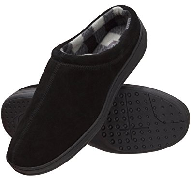 Rockport Men's Memory Foam Suede Indoor/Outdoor Clog Slipper Shoe