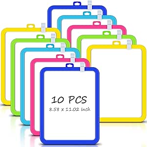 Outus 10 Pcs Mini White Boards 8.5 x 11 Inch Mini Magnetic Whiteboard Small Magnetic Dry Erase Board Small Colored Whiteboards Double-Sided Writable Board Graffiti Board for Kids Students (Colorful)